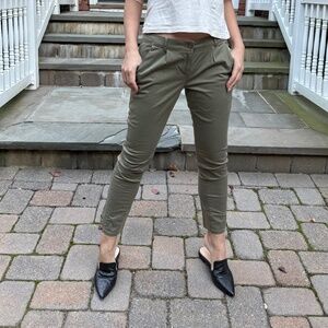 NWT MICHAEL KORS Safari Green Skinny Lightweight Pants Cotton/Spandex Size 8
